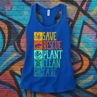 Save Rescue Plant Clean Care Turtle Animal Recycle Earth Day Cute Gift Women's Tank Top thumb 3