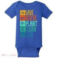 Save Rescue Plant Clean Care Turtle Animal Recycle Earth Day Cute Gift Baby Bodysuit thumb 0