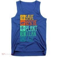 Save Rescue Plant Clean Care Turtle Animal Recycle Earth Day Cute Gift Tank Top thumb 0