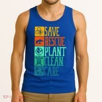 Save Rescue Plant Clean Care Turtle Animal Recycle Earth Day Cute Gift Tank Top thumb 3