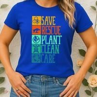 Save Rescue Plant Clean Care Turtle Animal Recycle Earth Day Cute Gift Women's T-Shirt thumb 2