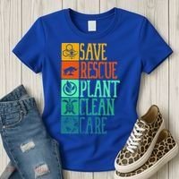 Save Rescue Plant Clean Care Turtle Animal Recycle Earth Day Cute Gift Women's T-Shirt thumb 3