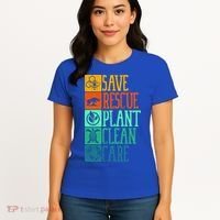 Save Rescue Plant Clean Care Turtle Animal Recycle Earth Day Cute Gift Women's T-Shirt thumb 4