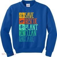 Save Rescue Plant Clean Care Turtle Animal Recycle Earth Day Cute Gift Kids Sweatshirt thumb 0