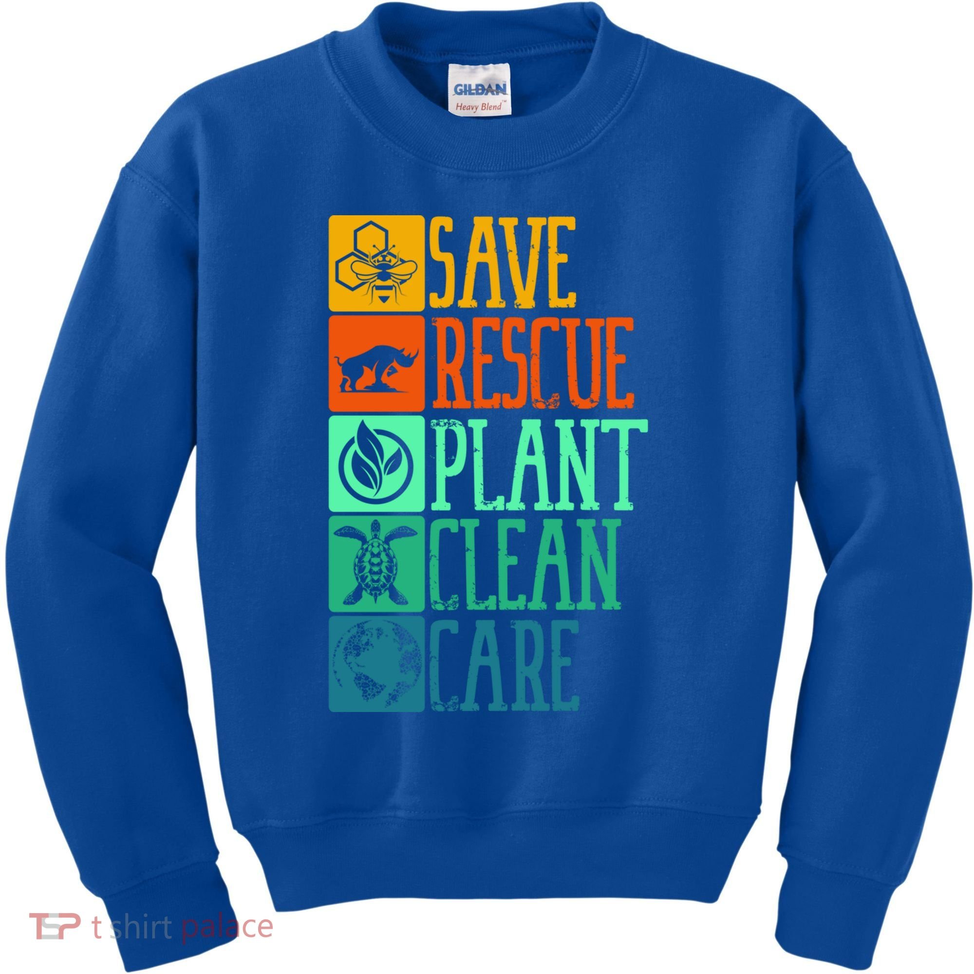 Save Rescue Plant Clean Care Turtle Animal Recycle Earth Day Cute Gift Kids Sweatshirt
