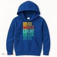 Save Rescue Plant Clean Care Turtle Animal Recycle Earth Day Cute Gift Kids Hoodie thumb 0