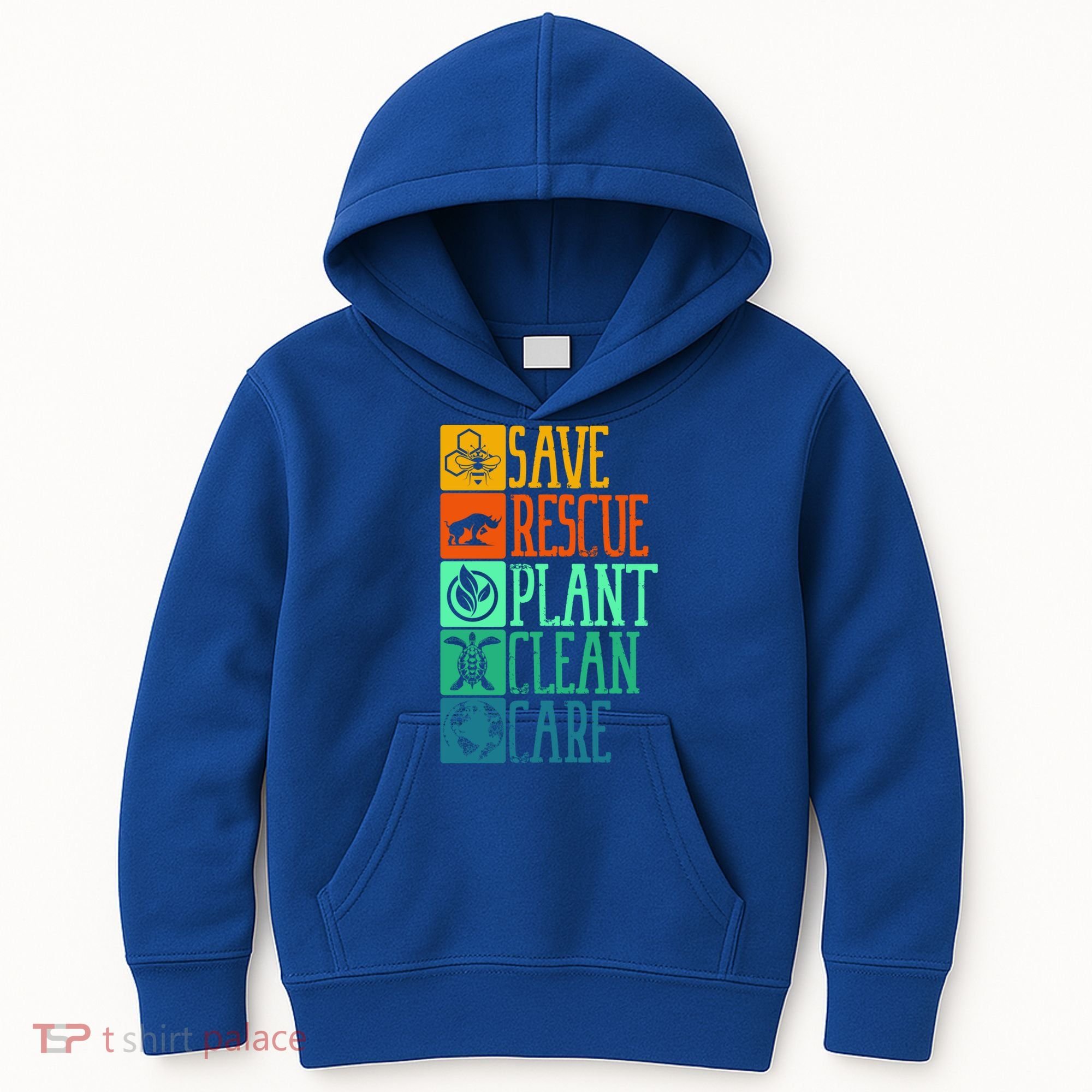 Save Rescue Plant Clean Care Turtle Animal Recycle Earth Day Cute Gift Kids Hoodie