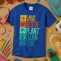Save Rescue Plant Clean Care Turtle Animal Recycle Earth Day Cute Gift Kids T-Shirt thumb 3