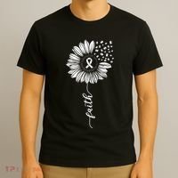 Sunflower Ribbon Purple AlzheimerS Awareness T-Shirt thumb 3