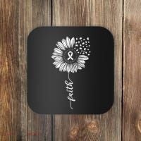 Sunflower Ribbon Purple AlzheimerS Awareness Coaster thumb 0