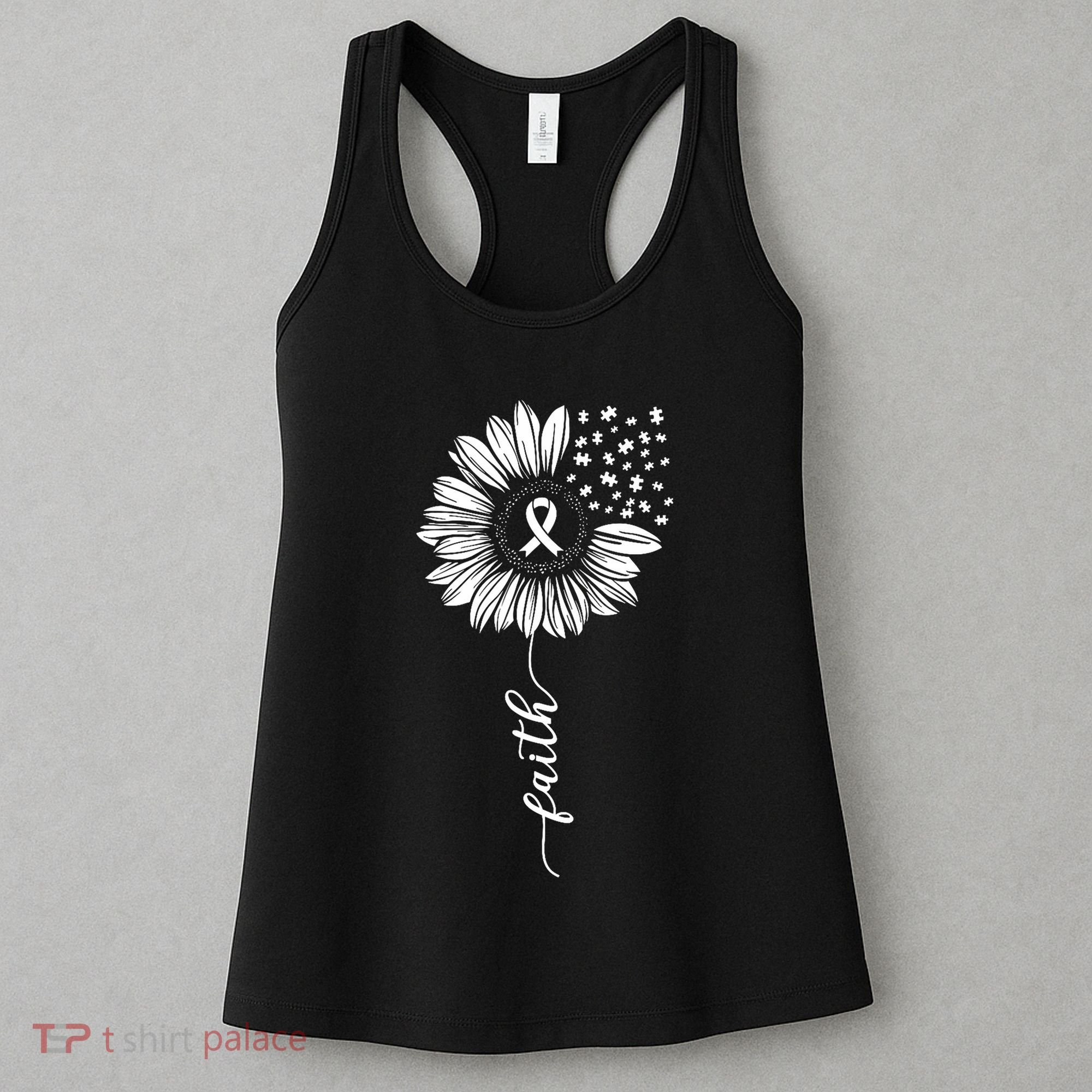 Sunflower Ribbon Purple AlzheimerS Awareness Women's Tank Top