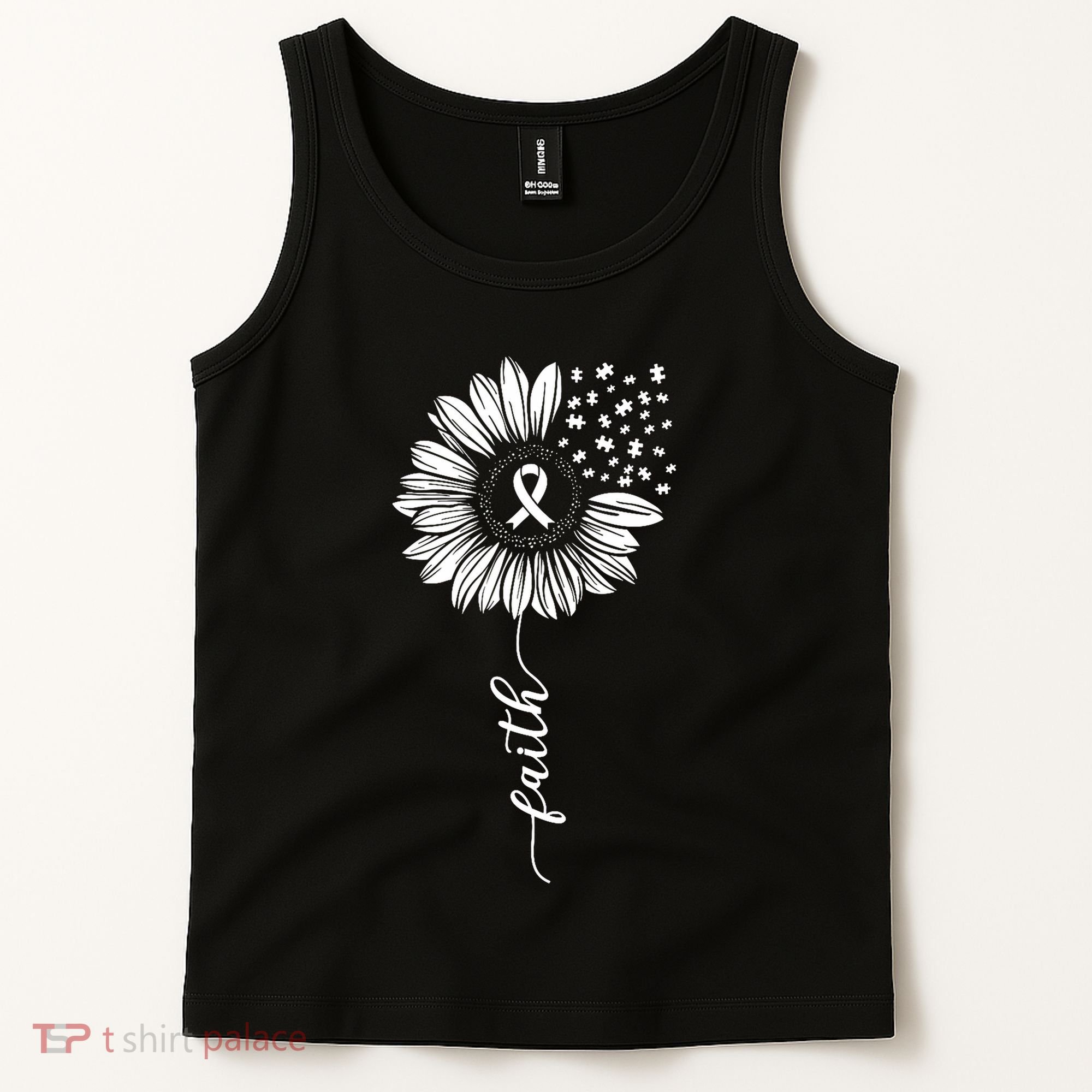 Sunflower Ribbon Purple AlzheimerS Awareness Tank Top