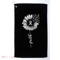 Sunflower Ribbon Purple AlzheimerS Awareness Golf Towel thumb 0