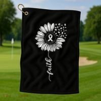 Sunflower Ribbon Purple AlzheimerS Awareness Golf Towel thumb 1