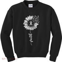 Sunflower Ribbon Purple AlzheimerS Awareness Kids Sweatshirt thumb 0