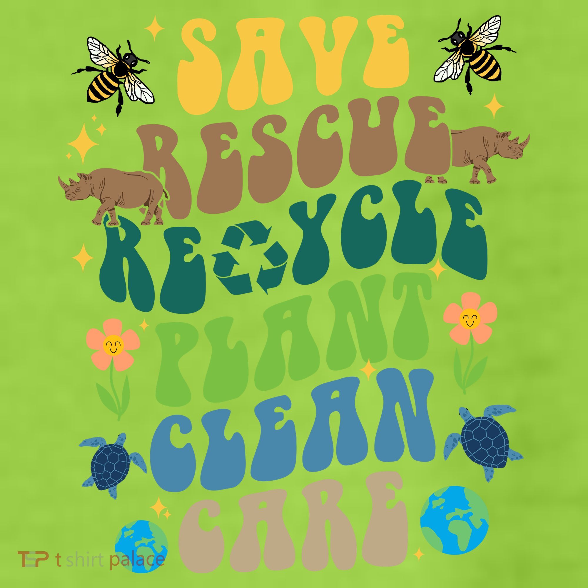 Save Rescue Recycle Plant Clean Care Earth Day Adult Drive Performance Visor