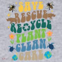 Save Rescue Recycle Plant Clean Care Earth Day Women's Sweatshirt thumb 2