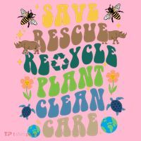 Save Rescue Recycle Plant Clean Care Earth Day Coaster thumb 2