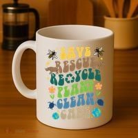 Save Rescue Recycle Plant Clean Care Earth Day Coffee Mug thumb 4