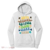 Save Rescue Recycle Plant Clean Care Earth Day Women's Hoodie thumb 0