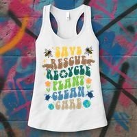 Save Rescue Recycle Plant Clean Care Earth Day Women's Tank Top thumb 3