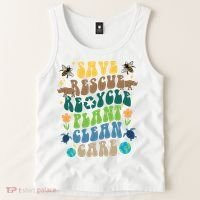 Save Rescue Recycle Plant Clean Care Earth Day Tank Top thumb 2