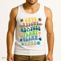 Save Rescue Recycle Plant Clean Care Earth Day Tank Top thumb 3