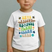 Save Rescue Recycle Plant Clean Care Earth Day Toddler T-Shirt thumb 2