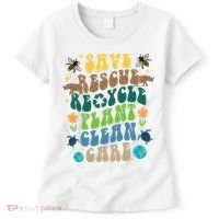 Save Rescue Recycle Plant Clean Care Earth Day Women's T-Shirt thumb 0