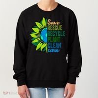 Save Rescue Recycle Plant Clean Care Earth Day Women's Sweatshirt thumb 0