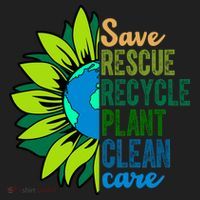 Save Rescue Recycle Plant Clean Care Earth Day Women's Sweatshirt thumb 2