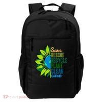 Save Rescue Recycle Plant Clean Care Earth Day Backpack thumb 0