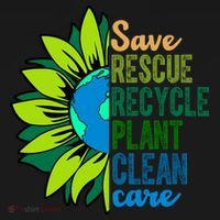Save Rescue Recycle Plant Clean Care Earth Day Coaster thumb 2