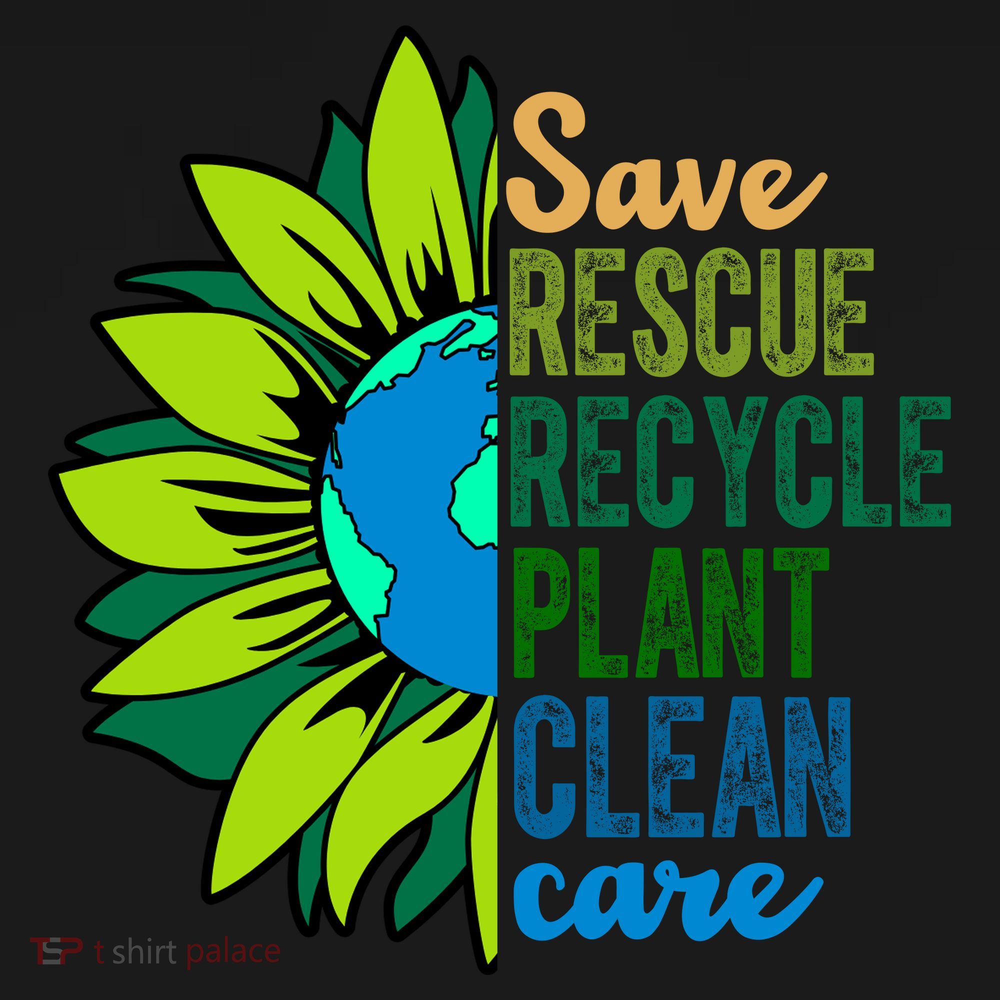 Save Rescue Recycle Plant Clean Care Earth Day Toddler Hoodie