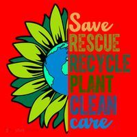 Save Rescue Recycle Plant Clean Care Earth Day Santa Hat thumb 1