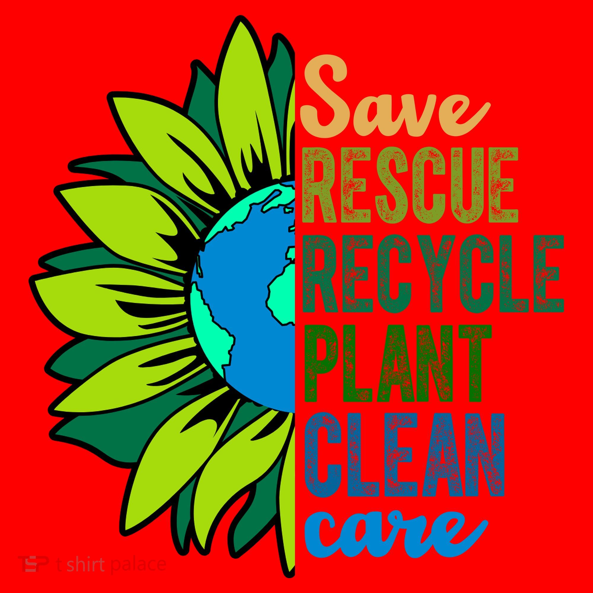 Save Rescue Recycle Plant Clean Care Earth Day Santa Hat