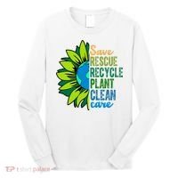 Save Rescue Recycle Plant Clean Care Earth Day Long Sleeve Shirt thumb 0