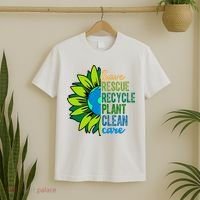 Save Rescue Recycle Plant Clean Care Earth Day T-Shirt thumb 2