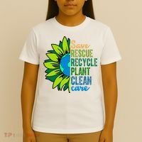 Save Rescue Recycle Plant Clean Care Earth Day T-Shirt thumb 4