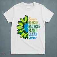 Save Rescue Recycle Plant Clean Care Earth Day T-Shirt thumb 5