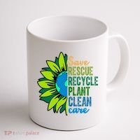 Save Rescue Recycle Plant Clean Care Earth Day Coffee Mug thumb 1