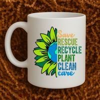 Save Rescue Recycle Plant Clean Care Earth Day Coffee Mug thumb 2