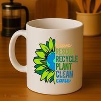 Save Rescue Recycle Plant Clean Care Earth Day Coffee Mug thumb 4
