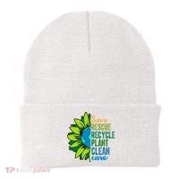 Save Rescue Recycle Plant Clean Care Earth Day Beanie thumb 0