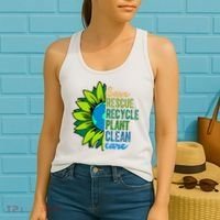 Save Rescue Recycle Plant Clean Care Earth Day Women's Tank Top thumb 2