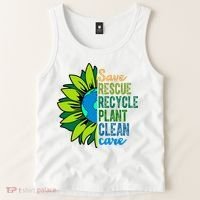 Save Rescue Recycle Plant Clean Care Earth Day Tank Top thumb 2