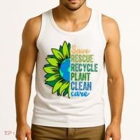 Save Rescue Recycle Plant Clean Care Earth Day Tank Top thumb 3