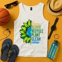 Save Rescue Recycle Plant Clean Care Earth Day Tank Top thumb 4