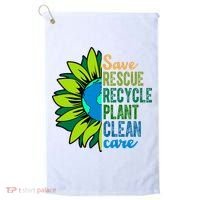 Save Rescue Recycle Plant Clean Care Earth Day Golf Towel thumb 0