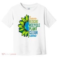 Save Rescue Recycle Plant Clean Care Earth Day Toddler T-Shirt thumb 0